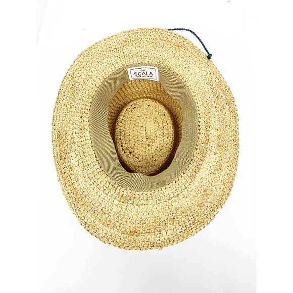 The Scala Collection Rolled Rim Natural Straw Womens Sun Hat - Picture 6 of 7